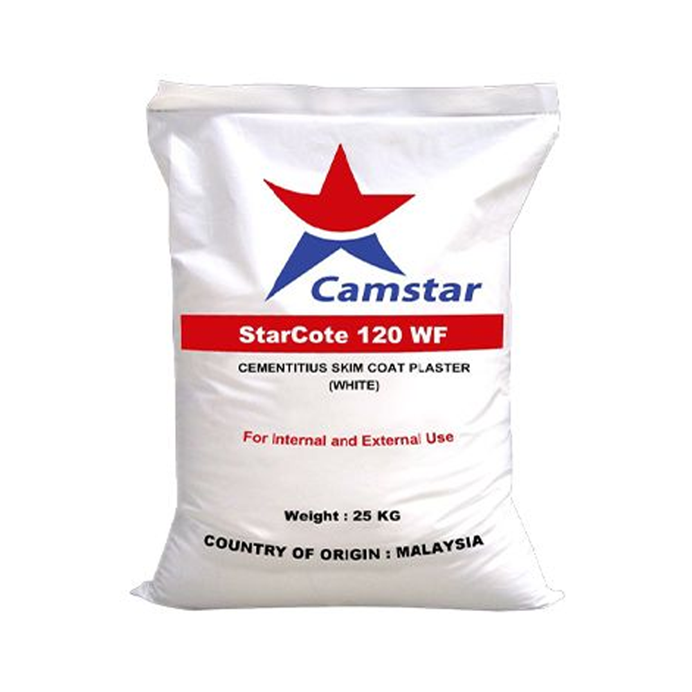 ម្សៅបៀកផ្ទះផ្នែកខាងក្រៅ Skim coat/putty StarPro 120 WF -25Kg